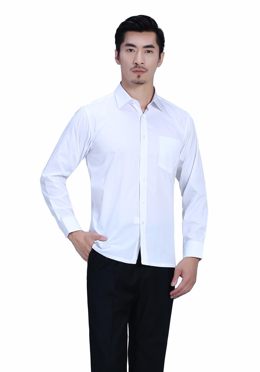 2019新款衬衫白色男白色正常款衬衫长袖衬衫