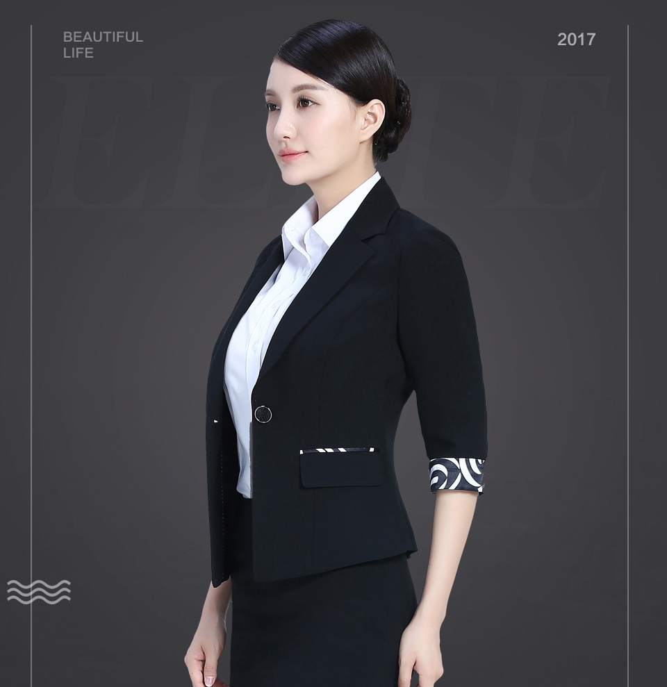 2019新款黑色女夏装半袖职业装女装