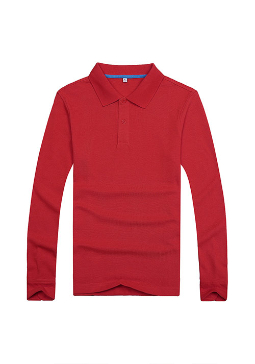 红色长袖T恤文化衫定制