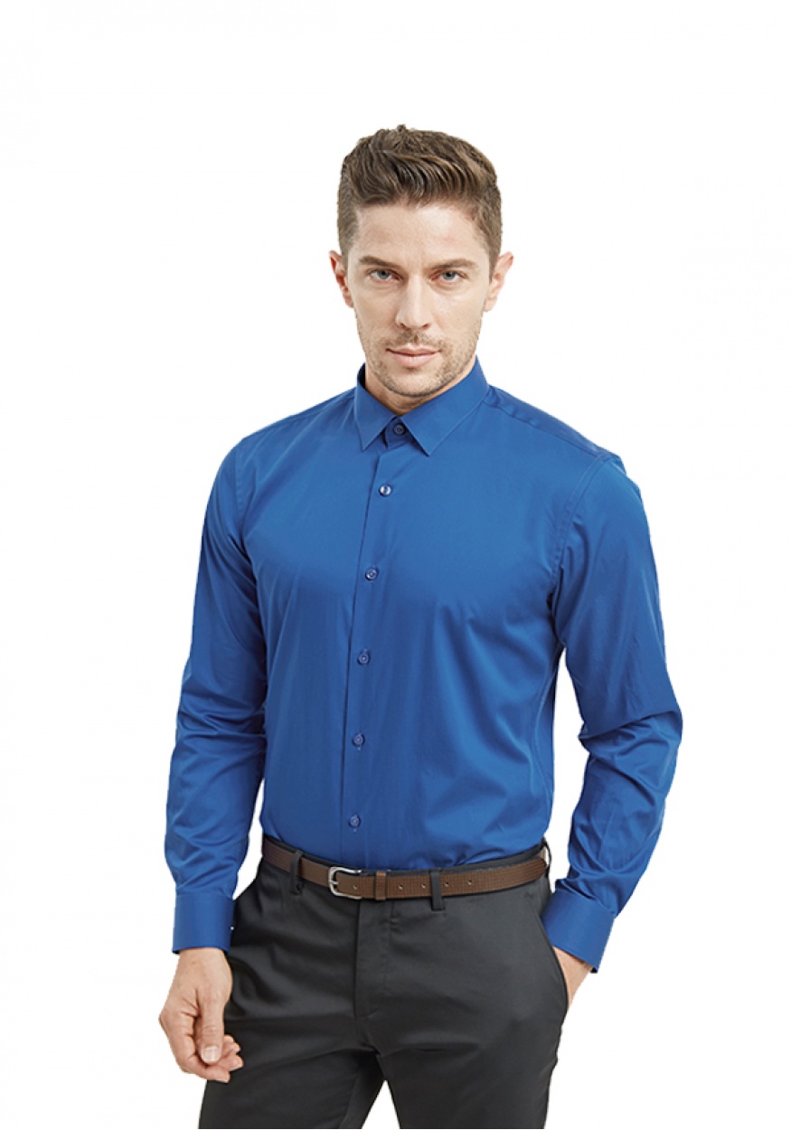 新款蓝色男士职业时尚衬衫
