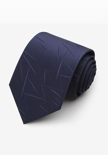 藏蓝不规则花纹领带